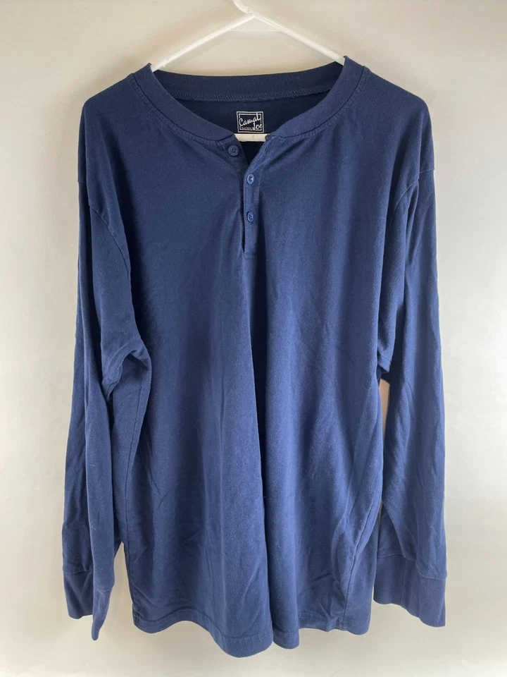 Camisa informal Joe para dormir, para hombre talla XX, azul, manga larga, 1/4 abotonada Foto 1 de 4