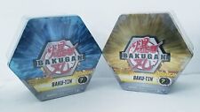 Bakugan Battle Planet Baku-Tin Blue And Gold Lot of 2 Tins