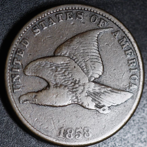 1858 FLYING EAGLE CENT - Small Letters SL - FINE/VF Cover