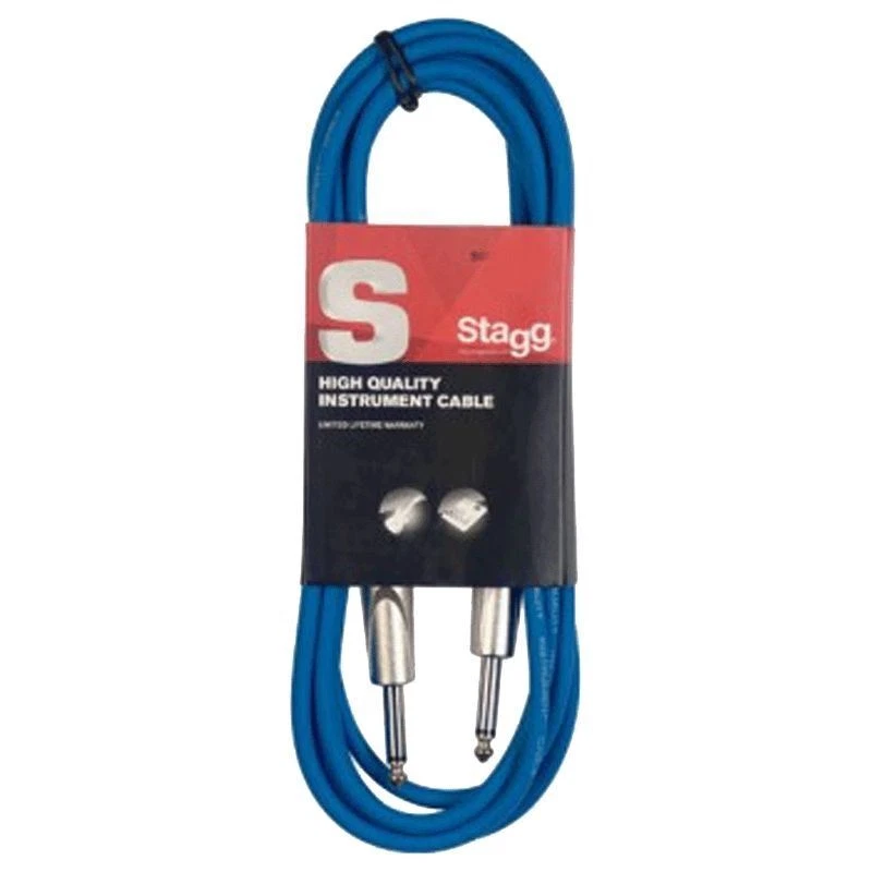 Cable de guitarra profesional Stagg SGC3DL CBL azul de 10 pies con conectores sin ruido Foto 1 de 3