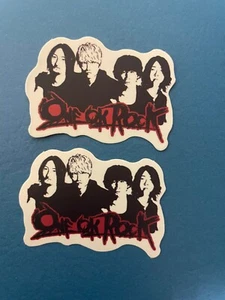 Lot (2) ONE OK ROCK 1 1/2" x 2" Band Logo STICKERS Black White FAST SHIP! - Picture 1 of 1