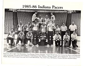 VINTAGE ORIGINAL 1985 1986 INDIANA PACERS  TEAM PHOTO WILLIAMS TISDALE KELLOGG - Picture 1 of 1