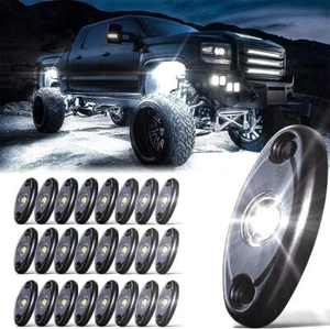 20X LED Rock Lights Underbody Trail Rig Glow Lamp Offroad SUV Pickup Truck White - Picture 1 of 15