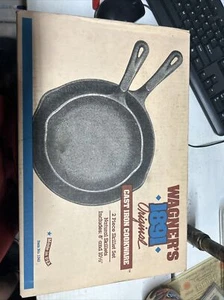 Vintage Wagner 1891 Originals Cast Iron Skillet Set 8” And 10” NOS Very Rare! - Picture 1 of 12