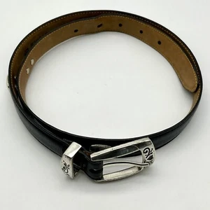 Brighton Golf Belt Women's ML 32 Black Leather Silver Plate Buckle Golf Charms - Picture 1 of 10