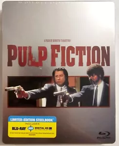 PULP FICTION LIMITED EDITION STEELBOOK BLU-RAY + DIGITAL NEW MINOR DENT SEE PIC - Imagen 1 de 7