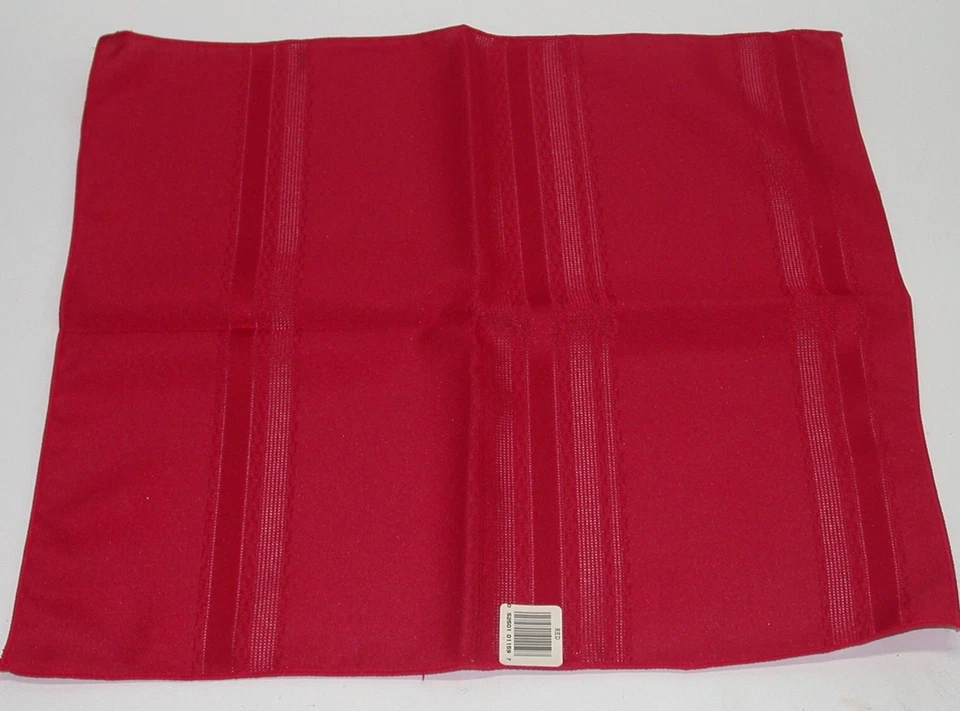 (6) Jacquard Stripe Cotton Blend Napkins ~ Red ~ 18" x 18" NEW - Image 1 of 1