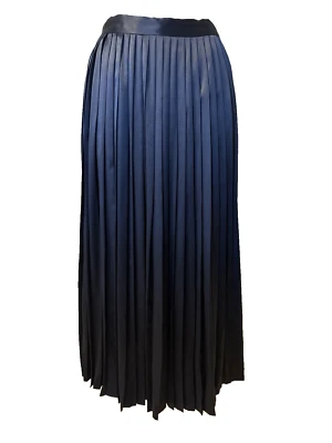 Falda Plisada Ellen Tracy Linda Allard 8 Azul Marino SEDA De Colección Clásica Línea A Foto 1 de 4