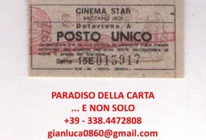 BIGLIETTO TICKET (CINEMA STAR BAZZANO - POSTO UNICO - RIDUZIONE - DOTAZIONE A) - Picture 1 of 1