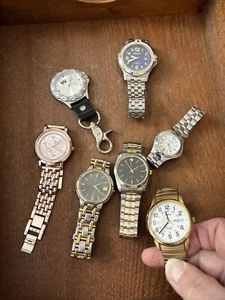 Watch Lot of 7 Mens Womens Tourneau Pierre Cardin Quartz Timex Milan Watches - Picture 1 of 8