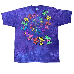 Grateful Dead Liquid Blue Mens XXL Shirt Purple Tie Dye Vintage Dancing Bear - Picture 1 of 7