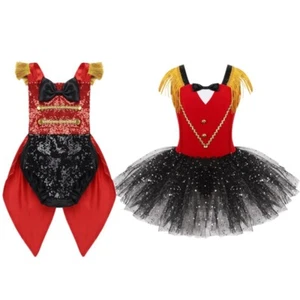 Kid Baby Girls Ringmaster Circus Showman Costume Halloween Cosplay Leotard Dress - Picture 1 of 16