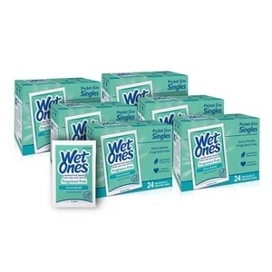 Wet Ones Individually Wrapped Hand Face Wipes 24 Count Pocket Size Fragrance ... - Picture 1 of 6