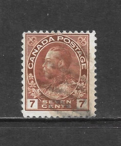 CANADA SCOTT 114 USED FINE - 1924 7c RED BROWN ISSUE - KING GEORGE V - Picture 1 of 2