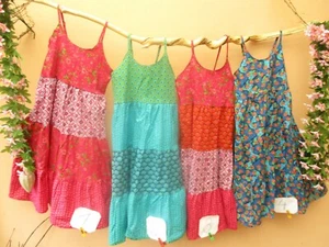 Vestido para niños playa hippie goa vestido de verano niña colorido 8 J 134 140 hecho a mano - Imagen 1 de 7