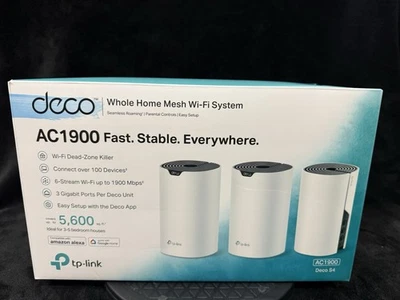 TP-Link Deco S4 AC1900 Whole Mesh WiFi System Dual-Band Gigabit Ports 3 Pack - Image 1 of 4