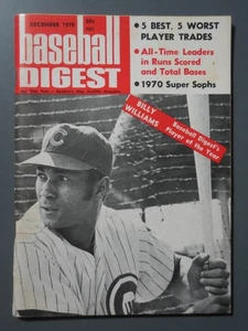 1970 December Baseball Digest Chicago Cubs Billy Williams on Cover HOF NM - Picture 1 of 7