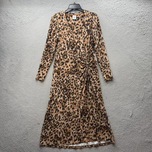 NWT Cabi Selma Leopard Cheetah Animal Print Ruched Stretch Jersey Dress Size M - Picture 1 of 17