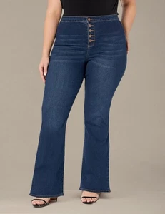 JEANS DOLLHOUSE BOTÓN BLY PIERNA ACAMPANADA TALLA 18 W... ¡¡GUAU!!! - Imagen 1 de 6