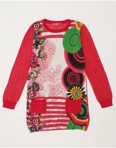 DESIGUAL Girls Graphic Jumper Dress 11-12 Years Red Floral AX21 - Picture 1 of 3