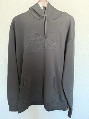 Jaqueta moletom com capuz preta logotipo polo Ralph Lauren masculina GG alta nova sem etiquetas - Imagem 1 de 4
