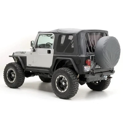 Substituição traseira macia preta com janelas coloridas 1997-2006 para Jeep Wrangler TJ - Imagem 1 de 3