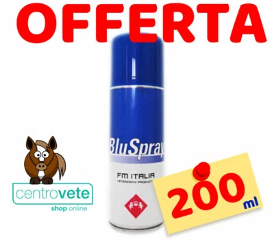 FM ITALIA FM Blu Spray 200 ml per Cavalli → Disinfettante e Idratante naturale per lesioni