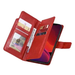 For iPhone 12 Pro Max 11 XR SE 8 7 6s Wallet Card Holder Flip Leather Case Cover - Picture 1 of 38