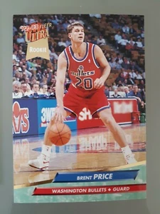 1992-93 Fleer Ultra Basketball Brent Price Rookie Card #372 Washington Bullets - Bild 1 von 1