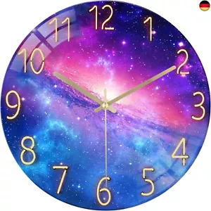 Lautlos Wanduhr Glas, Kreativ Milchstraße Stylisch Modern, Qualität Quarzuhr O - Bild 1 von 9