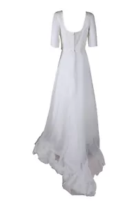 UNLABELLED Vintage Style 3/4 White Wedding Dress (S) - Picture 1 of 4