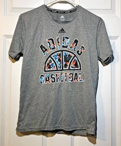 Adidas Youth Basketball Tee Boys Large 14/16 Short Sleeve Sports Shirt - Picture 1 of 3