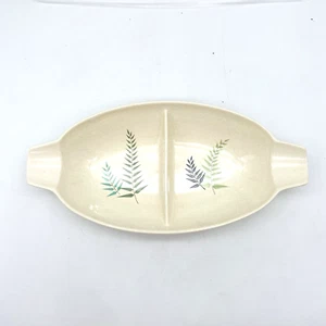 Franciscan Fern Dell Earthenware Divided Vegetable Serving Bowl Oval 1950's Vtg - Picture 1 of 9
