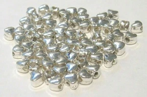 100 x 3 mm versilbertes Herz Zwischenring Perlen kleine Liebesherzen - Bild 1 von 1