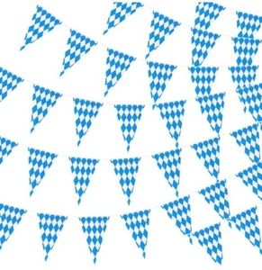 236 ft White Blue Checkered Pennant Flags, Auto Car Dealership Lot Advertising - Picture 1 of 4