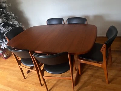 Mesa de comedor Skovby Mobelfabrik Mid Century de teca con 1 hoja  Foto 1 de 2