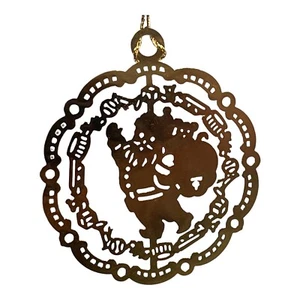Camerlane Santa Bag Toys 24 Kt Gold Finish Ornament MCM Style Filigree New 15007 - Picture 1 of 8