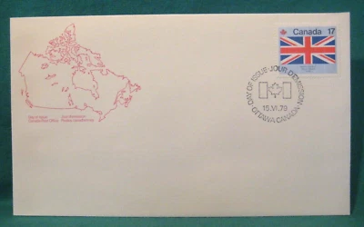 Canada-First Day Issue-17c New Foundland Provincial Flag-Scott #830-Issued 1979 - Image 1 of 3
