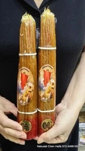 2 candele in cera d'api 100% cera d'api naturale dal Santo Sepolcro di... - Foto 1 di 6