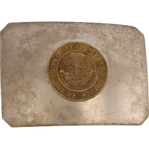 Antique University Connecticut Seal Uconn Huskies Storrs 60 Vintage Belt Buckle - Picture 1 of 5