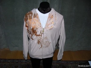 Phat Farm Classics Hoodie beige Medium M cooles Kupfer-Artwork neu mit Etikett $ 72 leicht weich - Bild 1 von 6