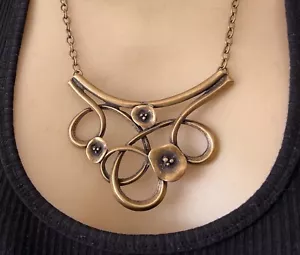 Morning Glory Necklace Solid Huge Brass Pendant - Picture 1 of 5