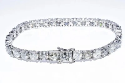 PULSERA TENIS 4 PUNTAS DIAMANTE NATURAL 16,70 QUILATES ORO BLANCO 14K $35.000 Foto 1 de 4
