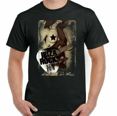 Ibiza Rocas Hombre Vacaciones Camiseta Guitarra Eléctrica Música Dance Superior - Imagen 1 de 2