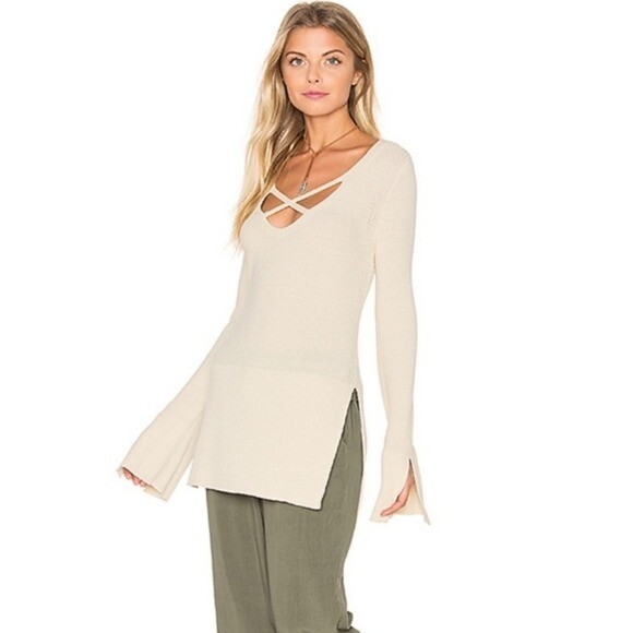Free People Criss Cross Tunic Sweater 