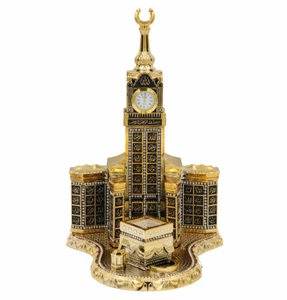 Decorazione tavolo turco islamico 99 nomi di Allah Kaba orologio torre replica oro - Foto 1 di 6