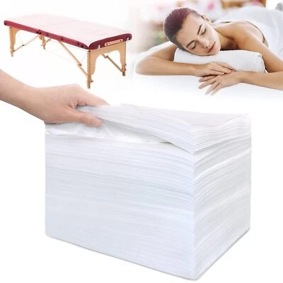 100Pcs Disposable Massage Table Sheets 31.5" x 71" Non-Woven Fabric Bed Covers - Image 1 of 4