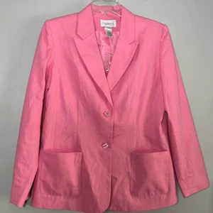 Chadwicks linen blend pink blazer size 8 - Picture 1 of 10