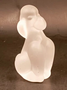 Cristal Sevres France Satin Glass Poodle Dog Figurine - Picture 1 of 6
