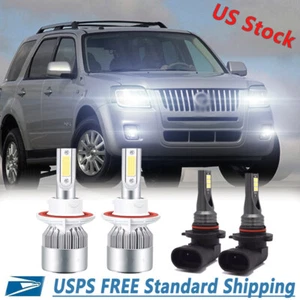 Kit combinado de faros LED altos/bajos + faros antiniebla para Mercury Mariner 2005-2011 4x - Imagen 1 de 12